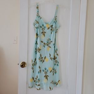 Ann Taylor Loft Floral Sun Dress Size 8 Linen Straps Multicolor